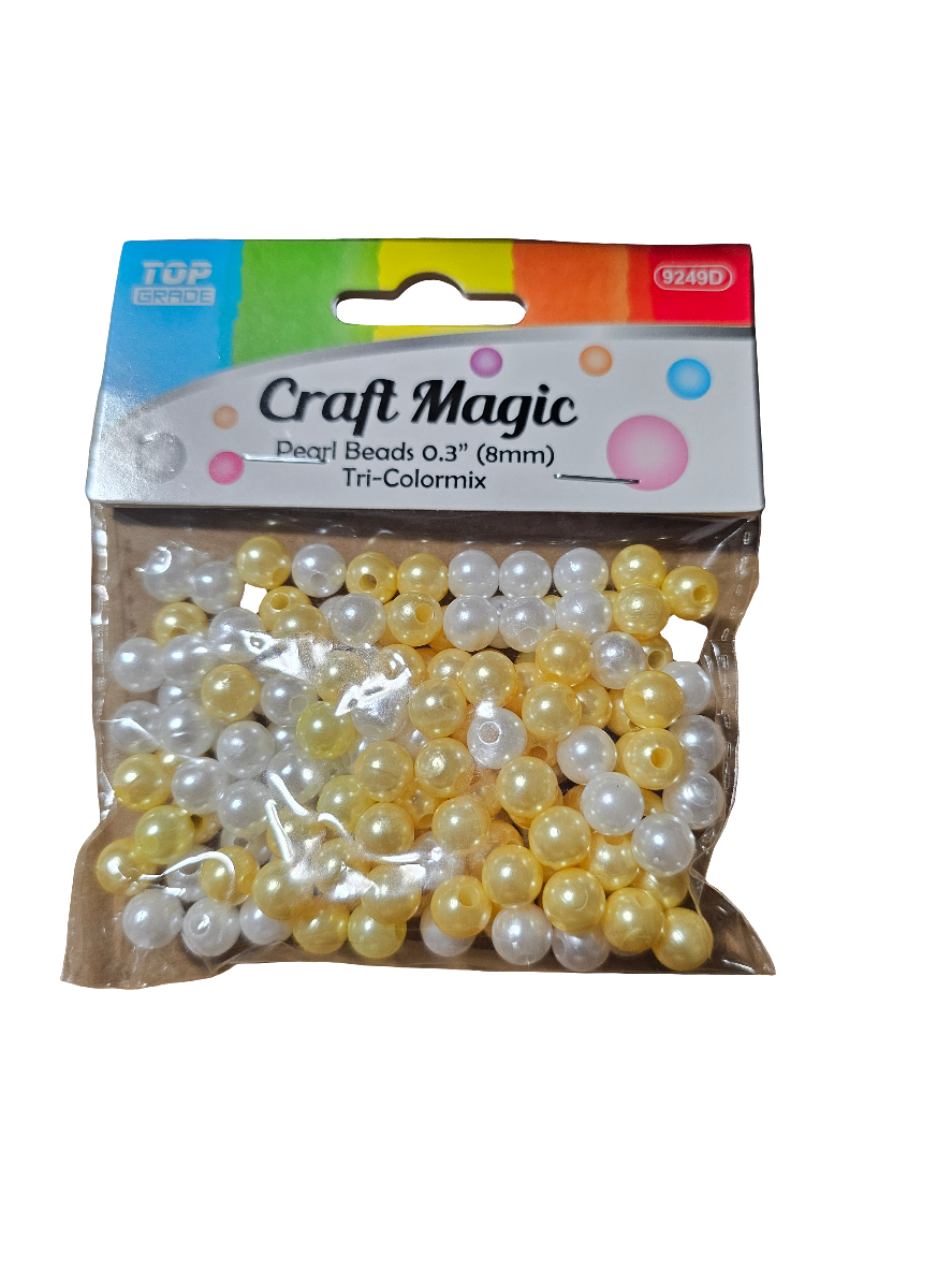 Craft Magic Pearl Beads Yellow and White