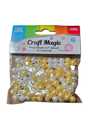 Craft Magic Pearl Beads Yellow and White