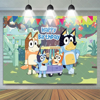 Backdrop Bluey Happy Birthday!