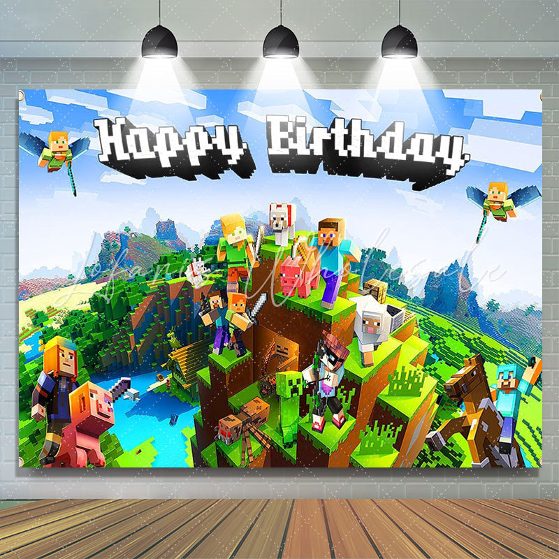 Backdrop Minecraft Happy Birthday