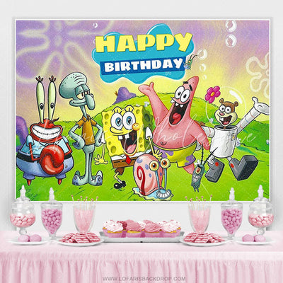 Backdrop Sponge Bob Happy Birthday