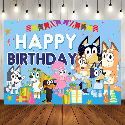 Bluey "Happy Birthday" Backdrop