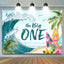 Coconut Palm Surfing Spindrift 1st Birthday Backdrop