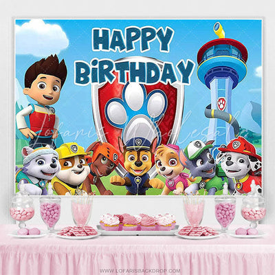 Backdrop Paw Patrol Dog Happy Birthday