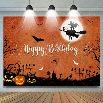 Backdrop Halloween Witch Happy Birthday