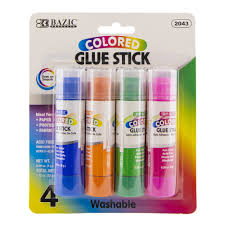 Colored Glue Stick pqt de 4