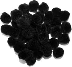 Pom-Pom 20mm 75pcs Black