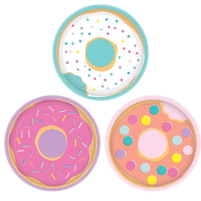 PLATE 7" Round DONUT PARTY (x 8ud)