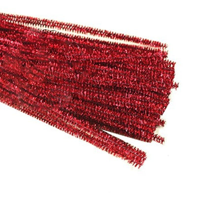 Chenille Metallic Rojo 12pcs