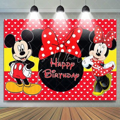 Backdrop Pink Mouse Cartoon For Kids Birthday Party