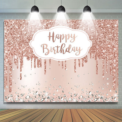 Backdrop Rose Gold Sparkle Diamond Birthday