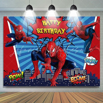 Backdrop Spiderman Happy Birthday