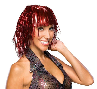 Tinsel Wig-Red