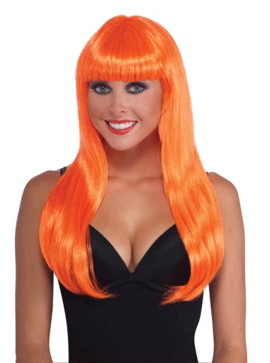 Neon Long Wig - Orange