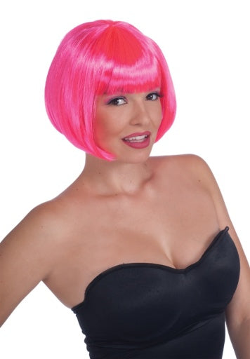 Neon Bob Wig - Pink