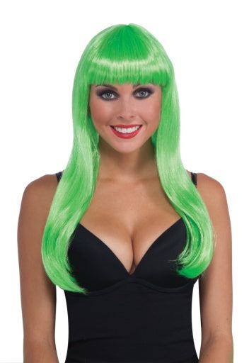 Neon Long Wig - Green