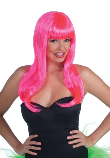 Neon Long Wig - Pink