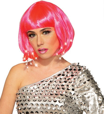 Light Up Wig Hot Pink