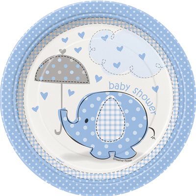 Elephants Blue Plates