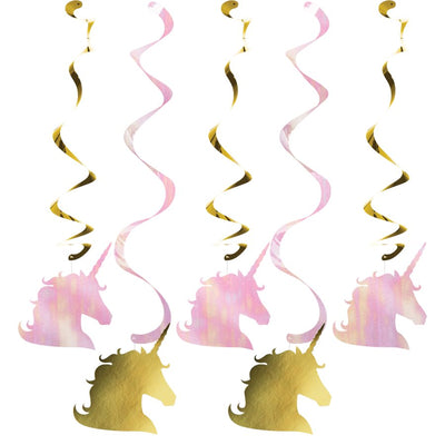 Decoraciones Guirnaldas Espirales Colgantes Unicornio Brillante