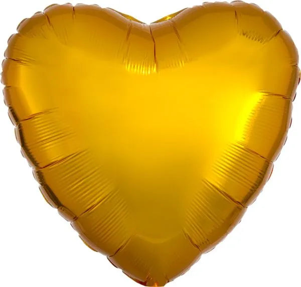 Globo Corazon Metalico Gold