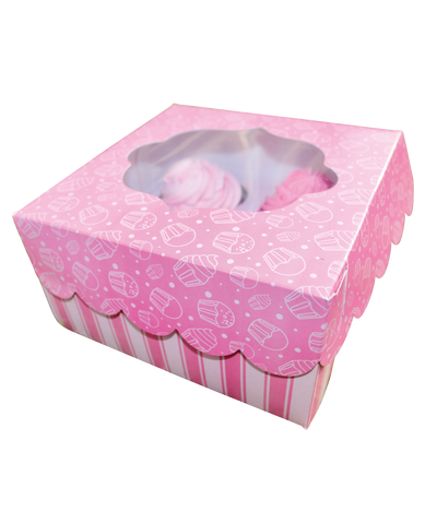 CAJA CUPCAKE EMPACADA PASTELITOS ECO AMIGABLE X UD