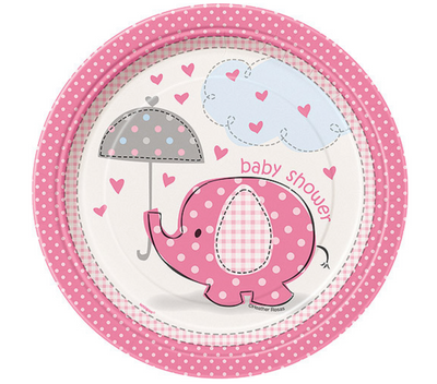 Platos Elephants Pink Bebe