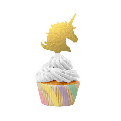 Kit Cupcake Unicornio Dorado