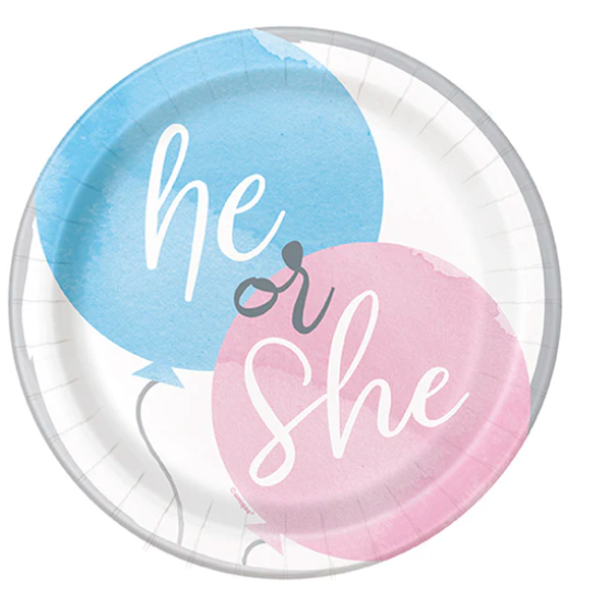 Gender Reveal Party Platos (x8u)